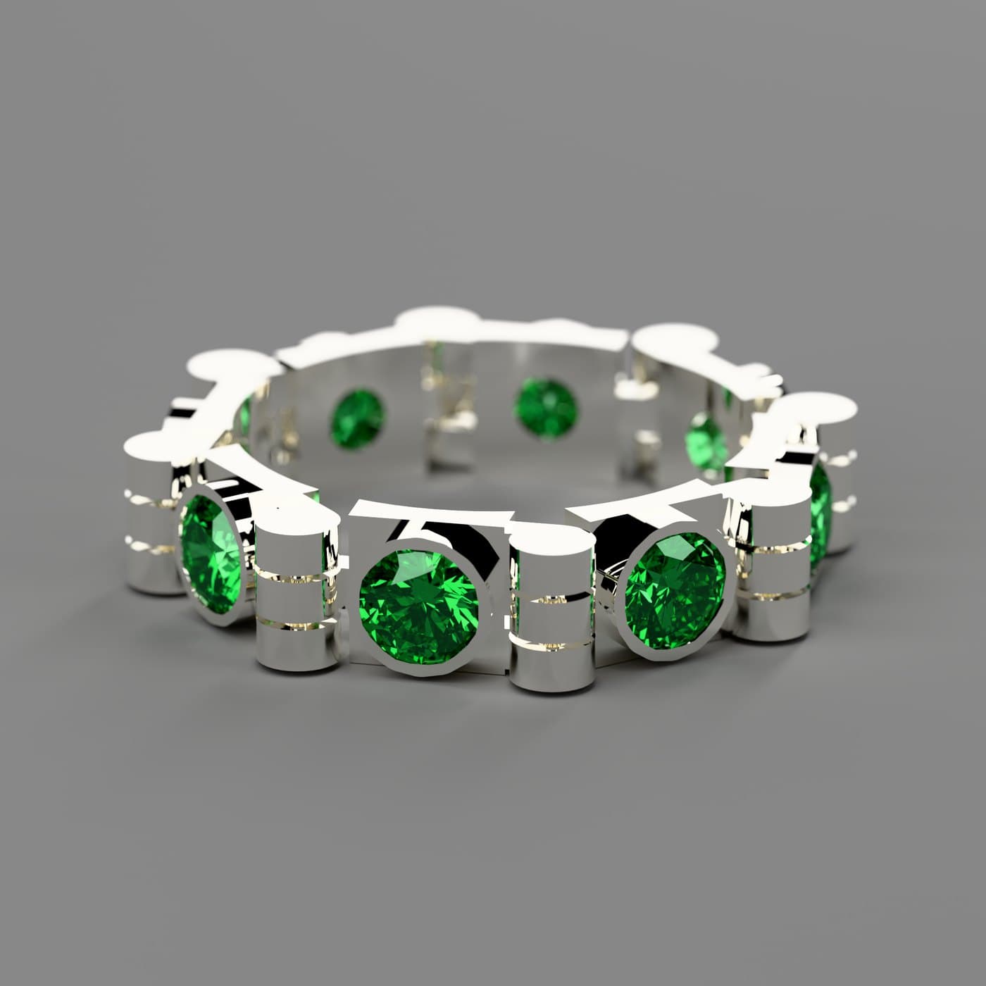 El Anillo Bisagra en plata 925 con circonias verdes
