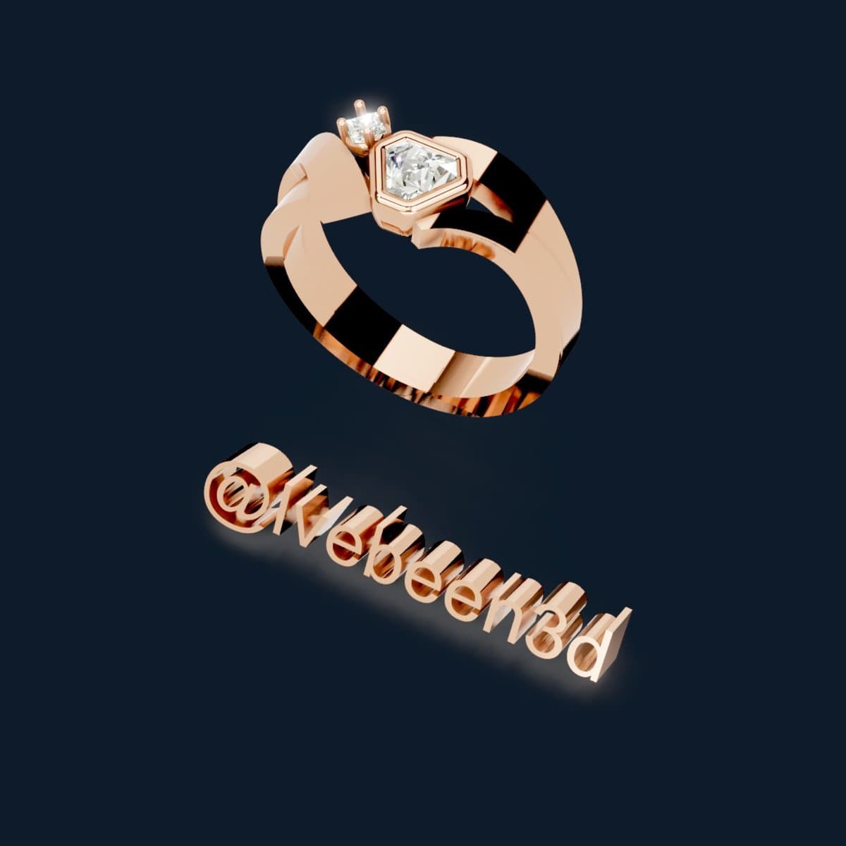 Render del modelo 3D de Anillo personalizado