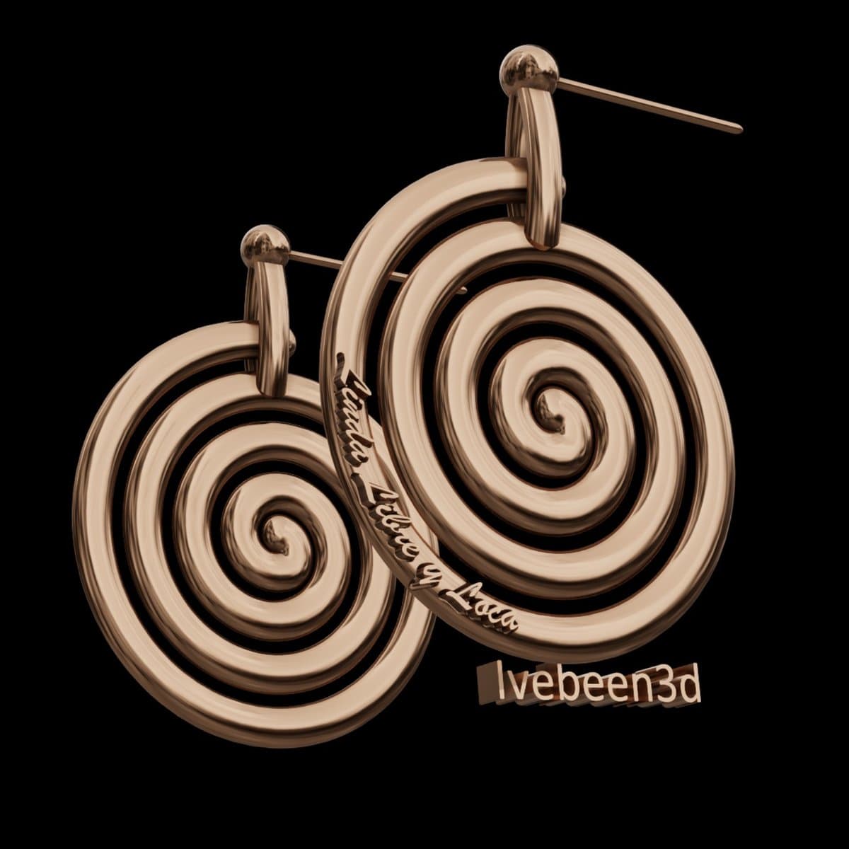 Render del modelo 3D de Set de aretes