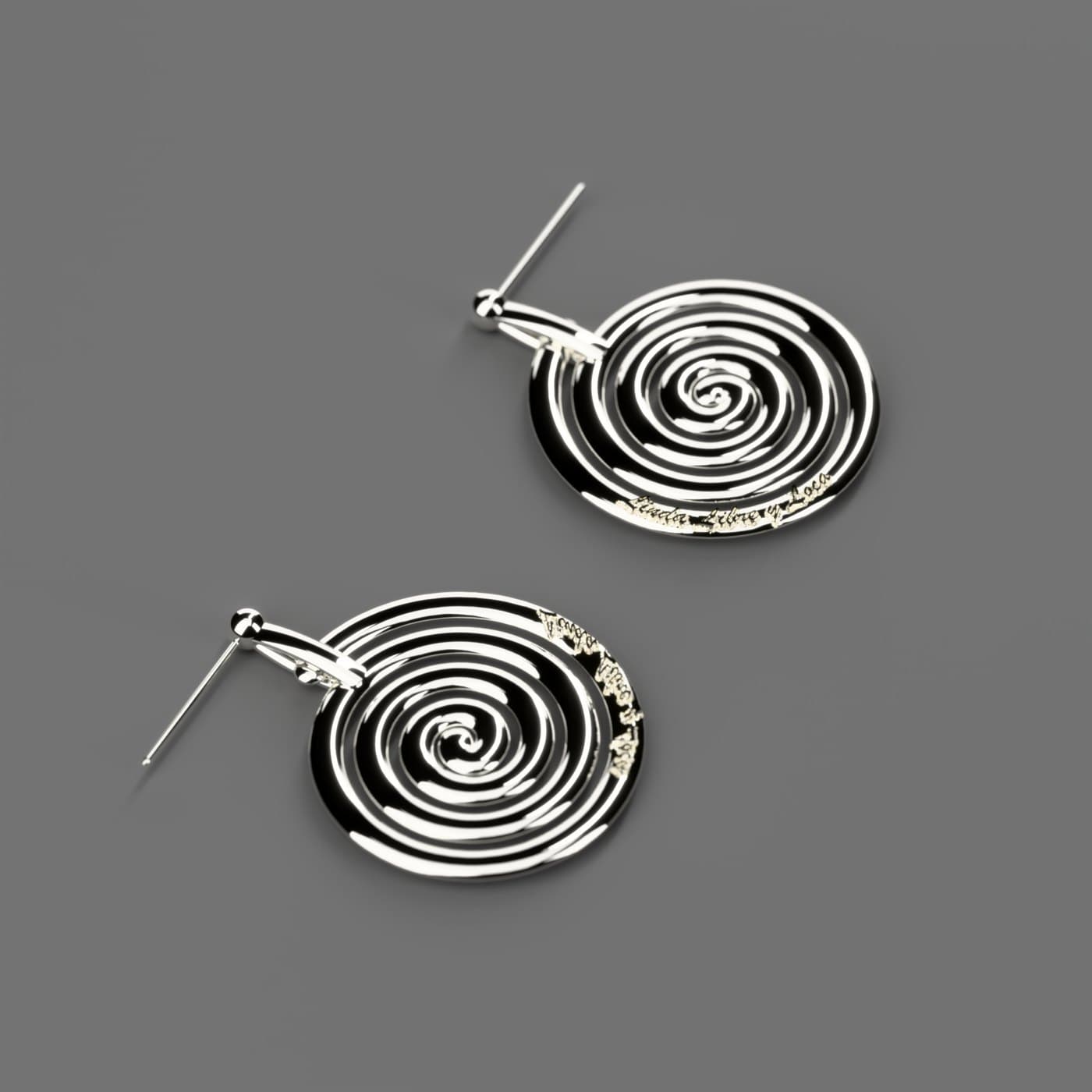 Render del modelo 3D de Aretes Espiral, imagen 1 de 1