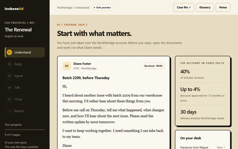 The CEO Protocol case: Diane Foster's email and the account facts