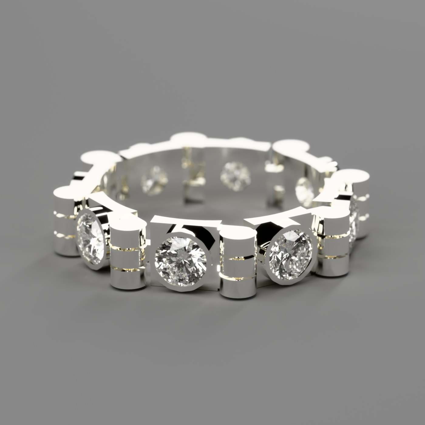 Render of the Hinge Ring in 925 silver